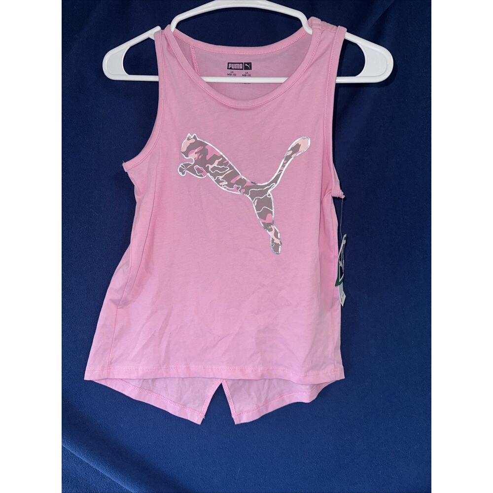 Puma Modern Tank Top Girls Medium Pink 100% Cotton Sleeveless Pullover DSGL817